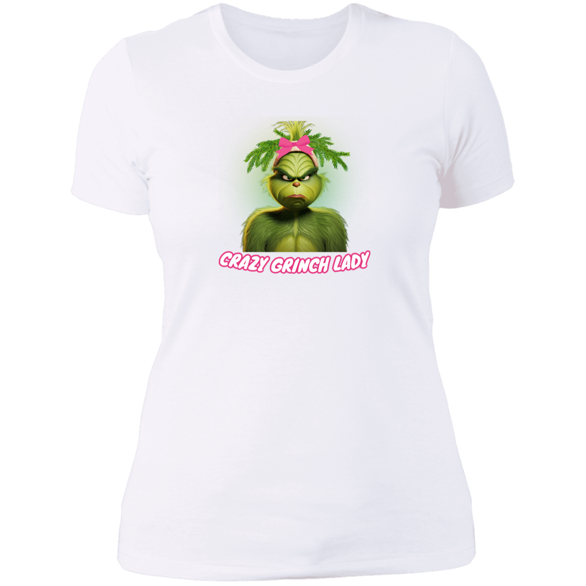 Funny CRAZY GRINCH LADY  T-Shirt