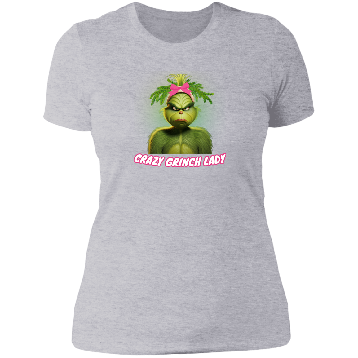 Funny CRAZY GRINCH LADY  T-Shirt