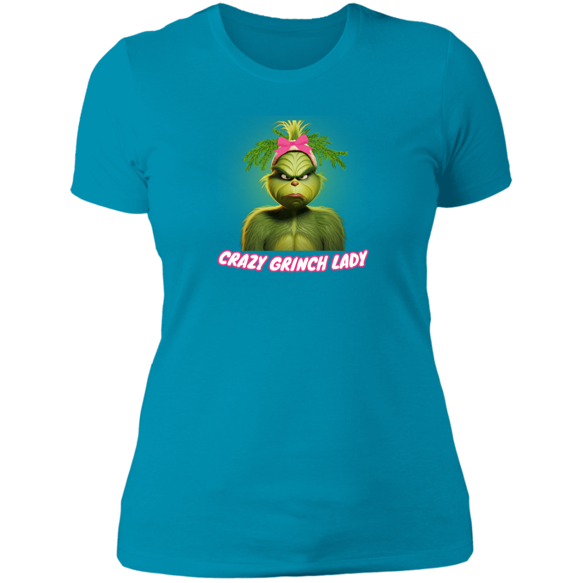 Funny CRAZY GRINCH LADY  T-Shirt