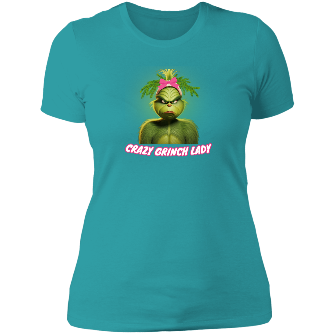 Funny CRAZY GRINCH LADY  T-Shirt