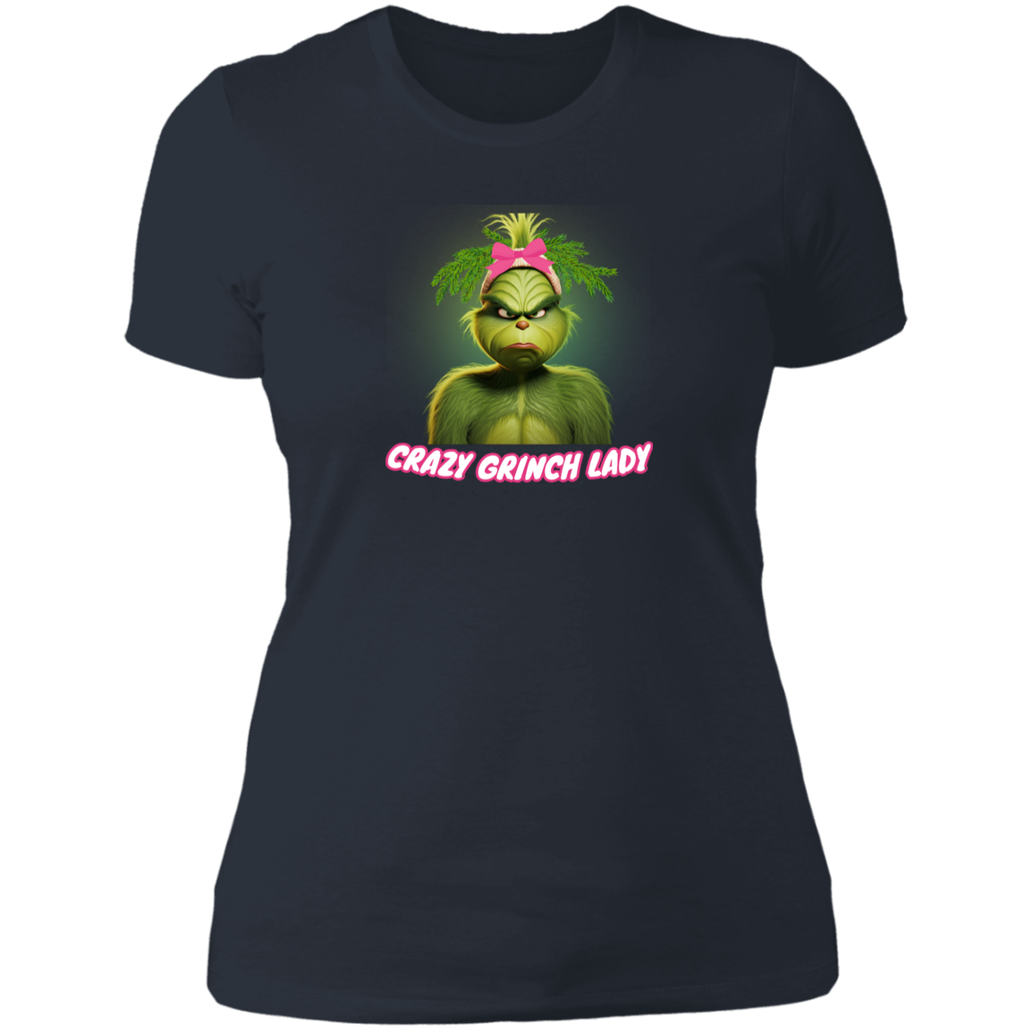 Funny CRAZY GRINCH LADY  T-Shirt