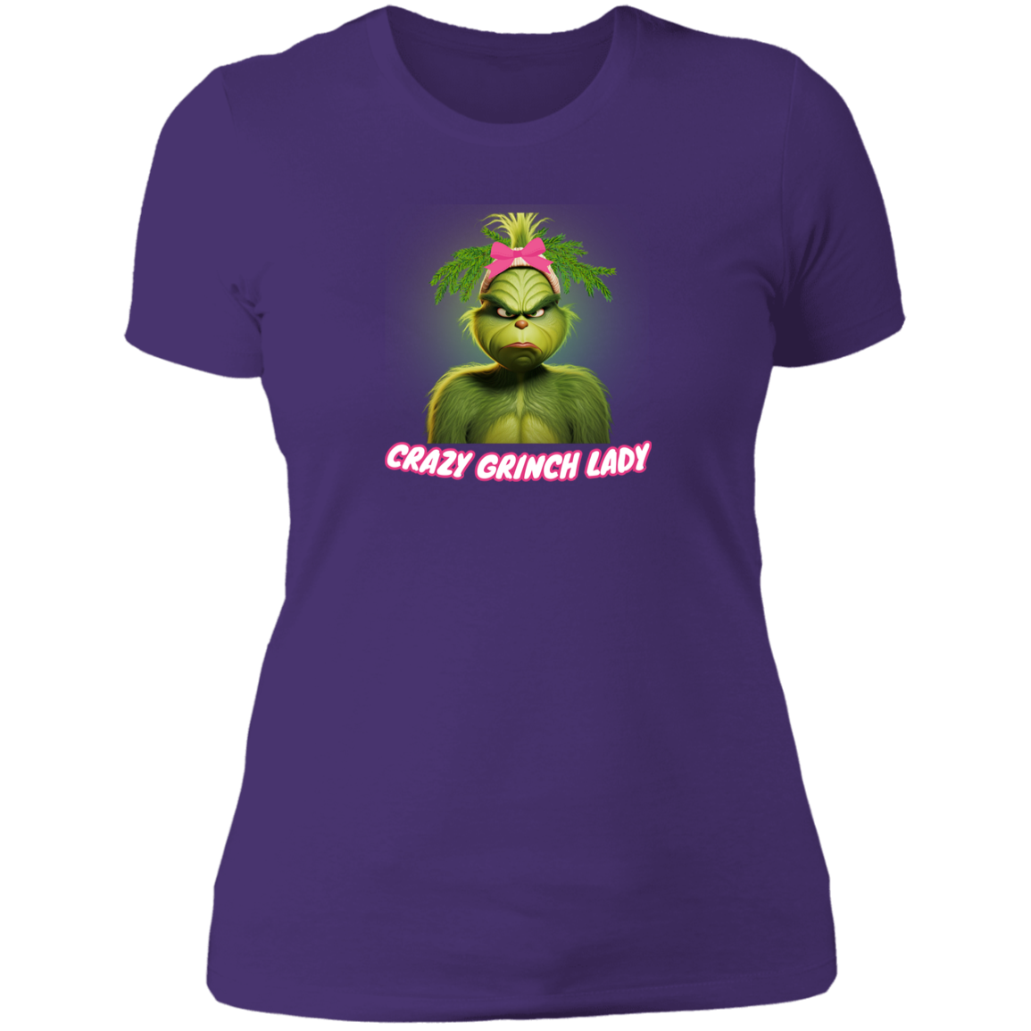 Funny CRAZY GRINCH LADY  T-Shirt