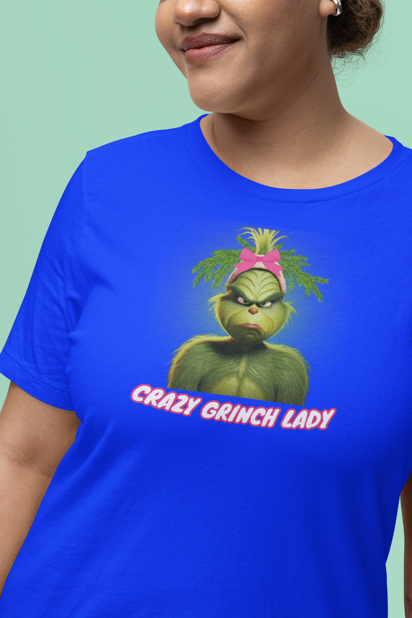 Funny CRAZY GRINCH LADY  T-Shirt