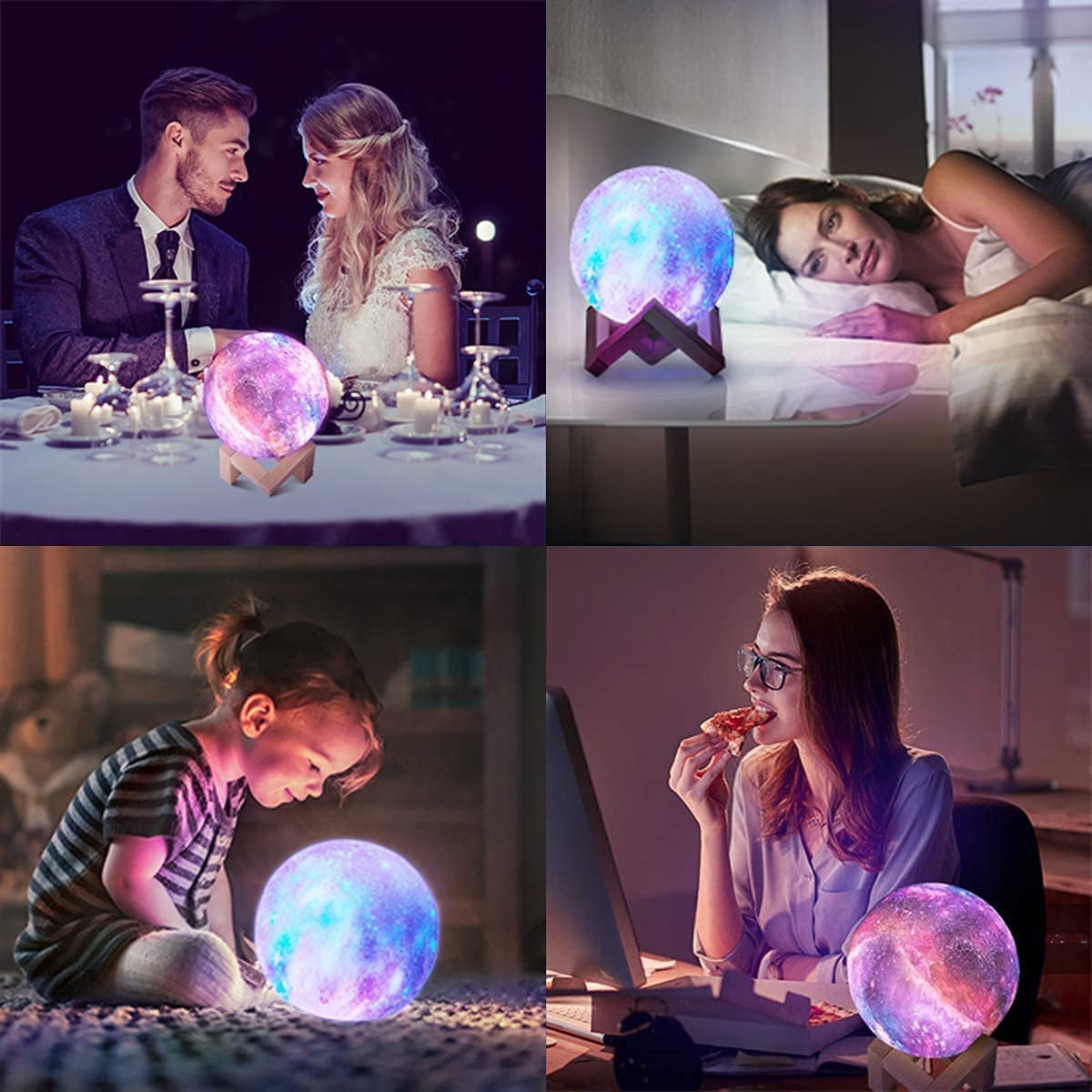 Moon Lamp 2023 Upgrade with Timing Galaxy Lamp 7.9 Inch 16 Colors LED 3D Moon Light, Remote & Touch Control Lava Lamp Moon Night Light Gifts for Girls Boys Kids Women Birthday