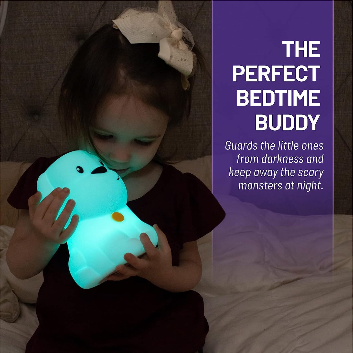 Night Light for Kids, Silicone Nursery Light for Baby Room and Toddler, Portable Rechargeable Animal Lights for Girls and Boys, Kawaii Lamp (Puppy)