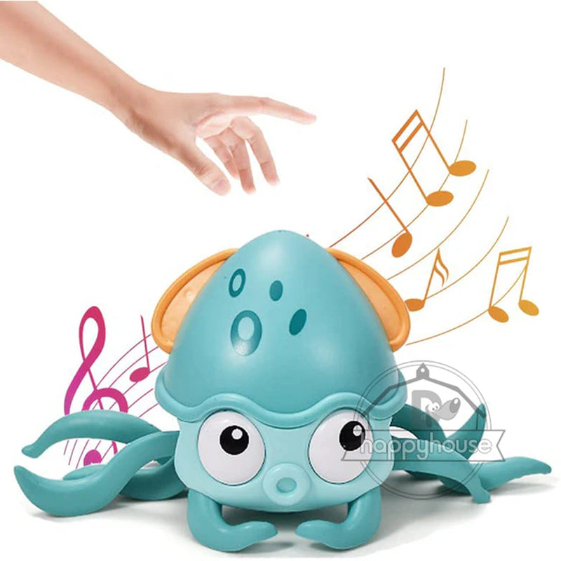 Crawling Crab Baby Toys with Music LED Light up Musical Toys for Toddler Automatically Avoid Obstacles Interactive Toys for Kids