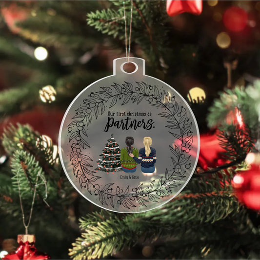 MRS & MRS First Christmas Acrylic Ornament