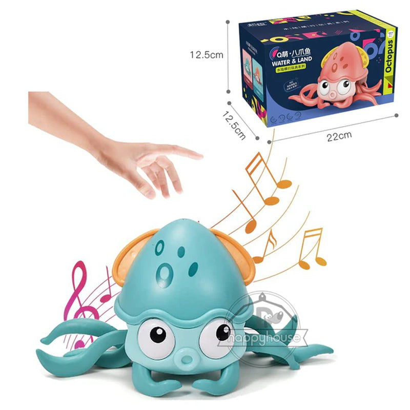 Crawling Crab Baby Toys with Music LED Light up Musical Toys for Toddler Automatically Avoid Obstacles Interactive Toys for Kids