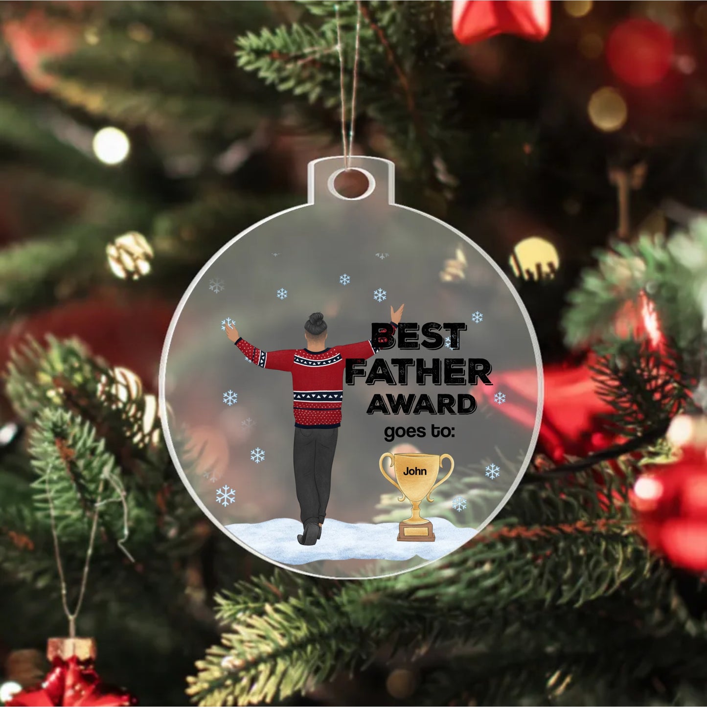 customized Best Dad award Acrylic Ornament