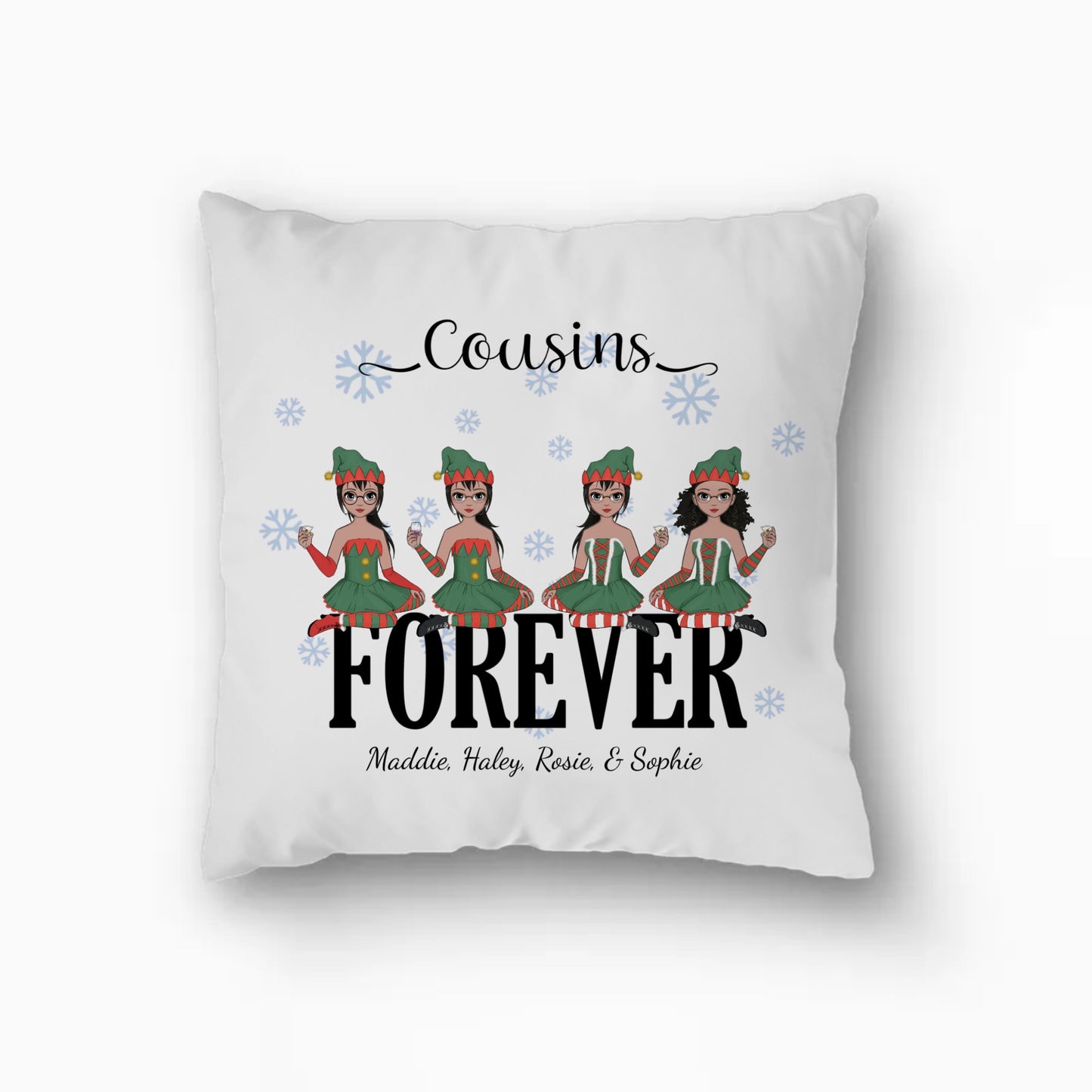 Customized Cousin Forever Small Square Pillow